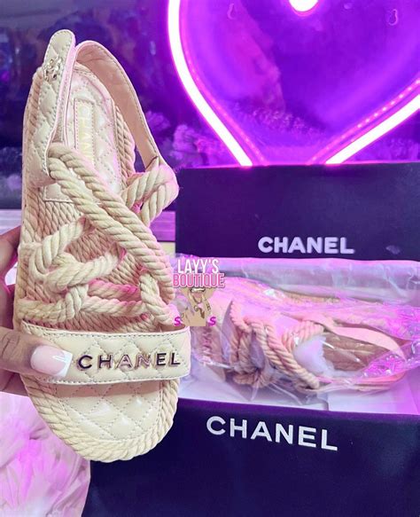 rope chanel sandals|chanel heeled sandals.